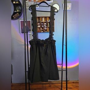 Black Lace Suspender Skirt - Plus Size